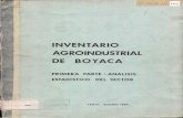 INVENTARIO AGROINDUSTRIAL DE BOYACAbibliotecadigital.agronet.gov.co/bitstream/11348/4372/1/...RESUMEN Este primer volumen del inventario agroindustrial de Boyacá, fué disefiado·