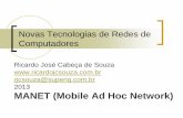REDES AD HOC - CENPricardojcsouza.com.br/download/Redes_2_MANET_2.pdfNovas Tecnologias de Redes de Computadores Ricardo José Cabeça de Souza rjcsouza@superig.com.br 2013 MANET (Mobile