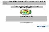 Prefeitura Municipal de Miraí/MG · 2017-01-17 · CONCURSO PÚBLICO – PREFEITURA MUNICIPAL DE MIRAÍ/MG Cargo: Enfermeiro (09-T) Prova aplicada em 22/05/2016 – Disponível no
