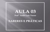 AULA 03 - servicos.educacao.rs.gov.br · AULA 03 Profº André Luis Torres SABERES E PRÁTICAS. Aprendizagem Escolar e Construção do Conhecimento Porto Alegre. ARTMED Educador e
