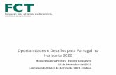 Oportunidades e Desafios para Portugal no Horizonte 2020 · Oportunidades e Desafios para Portugal no Horizonte 2020 Manuel Seabra Pereira | Helder Gonçalves 13 de Dezembro de 2013