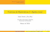 Pr acticas de Matem aticas II: Algebra linealdiposit.ub.edu/dspace/bitstream/2445/21825/6/Prácticas de Matemáticas II - Álgebra...Sistemas de ecuaciones lineales Formas cuadr aticas