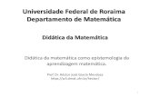 Universidade Federal de Roraima Departamento de …1 Prof. Dr. Héctor José García Mendoza Didática da matemática como epistemologia da aprendizagem matemática. Universidade Federal