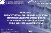 WAKAME: TRANSFORMANDO UN ALGA INVASORA EN UN … · 2018-10-31 · algas . en Argentina . Composición nutricional Proteínas 15-20 % 5-10 % ~ 10 % Wakame Kuki-Wakame Mekabu . Composición