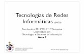Tecnologias de Redes Informáticas - UBIngarcia/old/tri1314/TRI1314-aula7.pdf · Tecnologias de Redes Informáticas (6620) Ano Lectivo 2013/2014 * 1º Semestre Licenciatura em Tecnologias