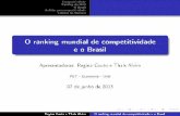 O ranking mundial de competitividade e o Brasil · Notícias da Semana Conceitos eóricosT Competitividade Porter (1993): a habilidade ou talento resultantes de conheci-mentos adquiridos