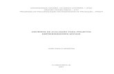 CRITÉRIOS DE AVALIAÇÃO PARA PROJETOS EMPREENDEDORES … · Critérios para avaliação de projetos empreendedores sociais. Florianópolis, 2001. 153 p. Dissertação (Mestrado
