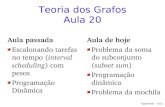 Teoria dos Grafos Aula 20classes/grafos/slides/aula_20.pdf · 2011-10-27 · 0 T 1 T 2 T 3 T 4 Estrutura do problema está mais explícita ... Problema da Mochila Generalização