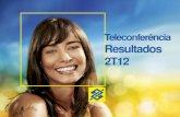 Teleconferência Resultados 2T12 - Banco do Brasil · Banco do Brasil S.A. – Resultado do 2º Trimestre de 2012 2 Aviso Importante Esta apresentação faz referências e declarações