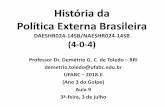 História da Política Externa Brasileira › 2018 › 06 › histc3b3ria-da-pol… · Aula 9 (3a-feira, 3 de julho): O Brasil e a II Guerra Mundial Texto base FERRAZ, F. C. (2005)