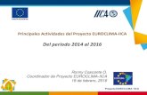 Del período 2014 al 2016Del período 2014 al 2016 Ronny Cascante O. Coordinador de Proyecto EUROCLIMA-IICA 18 de febrero, 2016 . Principales actividades realizadas durante el 2014