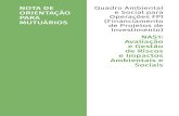 NAS1: Avaliação e Gestão de Riscos e Impactos Ambientais e ...pubdocs.worldbank.org/en/946501554138043349/ESF-GN1-portuguese.pdfProjetos de Investimento, o Mutuário poderá, quando