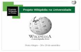 Projeto Wikipédia na Universidade...Projeto Wikipédia na Universidade Verificabilidade: cite, cite e cite Somente material que tenha sido publicado em fonte reputada Cabe ao usuário