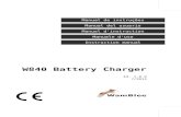 W840 Battery Charger · • Durante a fase de carga, você pode controlar o processo de carregamento através das duas luzes indicadoras (1) e (2) de acordo com a seguinte tabela: