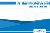 Congresso de Iniciação Científica - Rio Claro ANAIS 2016 · Nosso Congresso de Iniciação Científica comemora seus 15 anos apresentando os tra- balhos de pesquisa de seus discentes