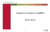 Relatório sintético SGMEC 2012-2015 - sec-geral.mec.pt · Planos de gestão de riscos e respetivos relatórios de execução; Monitorização trimestral de SIADAP 1, procedimentos,