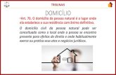 DOMICÍLIO - Amazon S3 · 2019-06-24 · DOMICÍLIO •Art.70. O domicílio da pessoa natural é o lugar onde ela estabelece a sua residência com ânimo definitivo. O domicílio