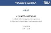 AULA 1 ASSUNTOS ABORDADOS - Tesla Concursos · Gestão de sistemas de produção e operações Questão 37 Prova Petrobras 2011: Sistemas de Produção podem ser definidos como conjuntos