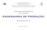 ENGENHARIA DE PRODUÇÃO...7ºP - Engenharia da Sustentabilidade I (EPD065) 4 7ºP - Engenharia do Produto II (EPD045) 6 3ºP - Representação Gráfica II (EPD047) 5 3ºP - Tecnologia
