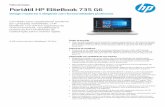 Por tátil HP EliteBook 735 G6gestão de rede , oferece conectividade de dispositivos USB- C e áudio integrado opcional. Melhor na sua classe da HP, com funções, funcionalidades