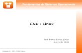 GNU / Linux - Edwar Saliba Júnior · Unidade 04 - 002 – GNU / Linux Fundamentos de Sistemas Operacionais 2 Conceitos Básico • O S.O. é case sensitive, ou seja, sensível à