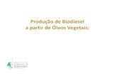 Produção de Biodiesel a partir de Óleos Vegetais...Os óleos e gorduras utilizados como matéria-prima devem passar por um - tratamento de neutralização que reduz a sua acidez,