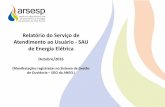 Relatório do Serviço de Atendimento ao Usuário - SAU de Energia … · 2017-01-04 · 2ª EDP Bandeirante 1.780.032 2ª461 2,59 3ª CPFL Leste Paulista 56.394 13 2,31 4ª Bragantina
