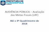 AUDIÊNCIA PÚBLICA – Avaliação das Metas Fiscais (LRF) · 2020-04-13 · RECEITA CORRENTE LÍQUIDA (ÚLTIMOS 12 MESES) 1.660.908.533 No entendimento do TCE/SC as despesas com