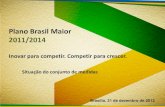 Plano Brasil Maior 2011/2014 · para apropriação imediata a partir de julho/12 Lei 12.546, 14/12/2011 (conversão da MP 540) Redução de IPI sobre bens de capital, materiais de