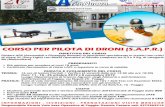 CORSO PER PILOTA DI DRONI (S.A.P.R.) · 28-07-2019  · CORSO PER PILOTA DI DRONI (S.A.P.R.) Pilotare APR (Aeromobili a Pilotaggio Remoto) in operazioni specializzate in scenari non