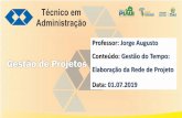Professor: Jorge Augusto Conteúdo: Gestão do …...Prof. Jorge Augusto Costa 10 Gestão do Tempo: Elaboração da Rede do Projeto Atividade: •Unidade de trabalho indivisível,
