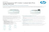 série M254 Impressora HP Color LaserJet Pro · Velocidade de impressão (A4) Até 21/21 ppm (a preto/a cores) Painel de controlo Ecrã LCD gráfico de 2 linhas com teclado numérico