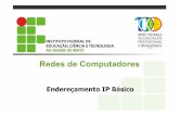 Endereçamento IP Básicodocente.ifrn.edu.br/filiperaulino/disciplinas/infra...2 Objetivo Identificar, de forma única e individual cada dispositivo na inter-rede TCP/IP Apresentar