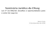 Seminário Jurídico da CNseg€¦ · 9. Interesses legítimos do controlador ou de terceiro; ou 10.Proteção do crédito, inclusive quanto ao disposto na legislação pertinente.