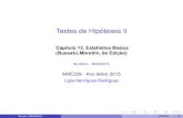 Testes de Hipóteses II - IME-USPfmachado/MAE229/AULA6.pdf · Testes de Hipóteses II Capítulo 12, Estatística Básica (Bussab&Morettin, 8a Edição) 6a AULA – 06/04/2015 MAE229