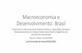 Macroeconomia e Desenvolvimento: Brasil · 2019-06-15 · •Governo Temer “Ponte para o Futuro” => reformas neoliberais •Frente anti-desenvolvimentisma (burguesia e classe