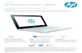 HP Stream x360 Conver tible 11-ag051npFolha de Dados HP Stream x360 Conver tible 11-ag051np Um PC conver tível Windows ligado à nuvem e com 360° de versatilidade Mantenha-se ligado