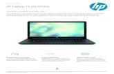HP Laptop 15-da1043npFolha de Dados HP Laptop 15-da1043np Especificações Desempenho Sistema operativo FreeDOS 2.0 Processador Intel® Core™ i5-8265U (1,6 GHz de frequência base,