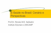 E-Saúde no Brasil: Cenário e Perspectivas · 2008-02-20 · Composição do sistema Sistema público (75%) –SUS –Redes municipais, estaduais e federais Sistema privado (25%)