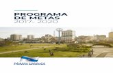 PROGRAMA DE METAS 2017- 2020 - Ponta Grossa · 2020-03-31 · DE METAS O Programa de Metas 2017-2020 reconhece os limites de seu horizonte temporal para fazer frente a uma história