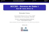 BCC202 - Estrutura de Dados Iparte_2)_(v4).pdfIntrodução ImplementaçãoporPONTEIRO Conclusão Exercícios BCC202 - Estrutura de Dados I Aula 09: Listas (Parte 2) Reinaldo Fortes