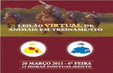 TRANSMISSÃO AO VIVO - Raia Leve · 2016-12-04 · ART. 1º - O Leilão Virtual de animais em treinamento será realizado no dia 20 de Março de 2015, sexta-feira, a partir das 15:00