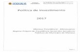 Politica de Investimentos 2017...Fundos de Investimento Imobiliários 6.2. Cenário A expectativa de retorno dos investimentos passa pela definição de um cenário econômico que