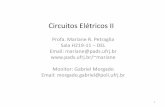 Circuitos Elétricos IImariane/CEII_info.pdf · Circuitos dinâmicos generalizados. Análise nodal numérica no domínio do tempo. Circuitos lineares invariantes no tempo. Funções