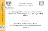 La demografía como un componente dinámico en los regímenes ...€¦ · Mtra .Alejandra Concepción Aguirre Zavaleta. Junio de 2016. 1. XIII Reunión Nacional Demográfica en México