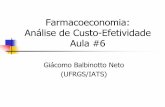 Farmacoeconomia: Análise de Custo-Efetividade Aula #6 · Aula #6 Giácomo Balbinotto Neto ... 8) Bootman, Towsend e McGhan (1996, cap. 5) Rascati (2010, cap.7) Arnold (2010, cap.
