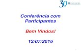 Conferência com Participantes Bem Vindos! 12/07/2016 · Santander 296,8 29,77% Itau 278,9 27,98% BNP Paribas 190,3 19,09% ... Rentabilidade Anual das Cotas acima do IPCA (% a.a.)