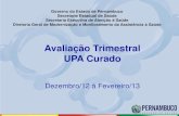Avaliação Trimestral UPA Curado - Pernambucoportal.saude.pe.gov.br/sites/portal.saude.pe.gov.br/files/curado_dez... · Dezembro/12 10 10 100,00 Janeiro/13 11 11 100,00 Fevereiro/13