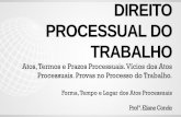 DIREITO PROCESSUAL DO TRABALHO · 2017-12-15 · dentro de 48 horas do recebimento da ação remeterá cópia da Reclamação ao Reclamado, para o comparecimento na audiência de