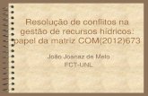 Resolução de conflitos na gestão de recursos hídricos: papel da …E3o… · Resolução de conflitos na gestão de recursos hídricos: papel da matriz COM(2012)673 João Joanaz